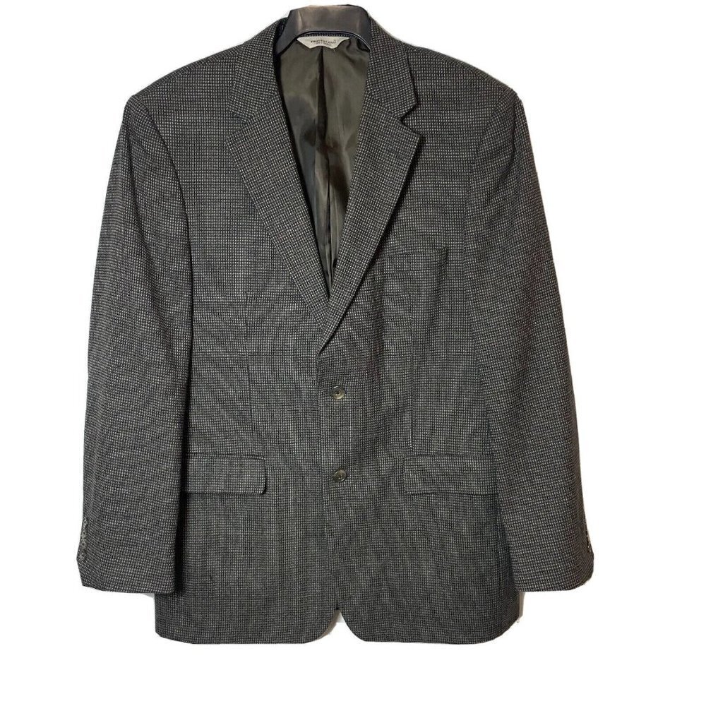 Pronto Uomo Mens Lambswool 2 Button Blazer Sport Coat Black 42 L Single Breasted